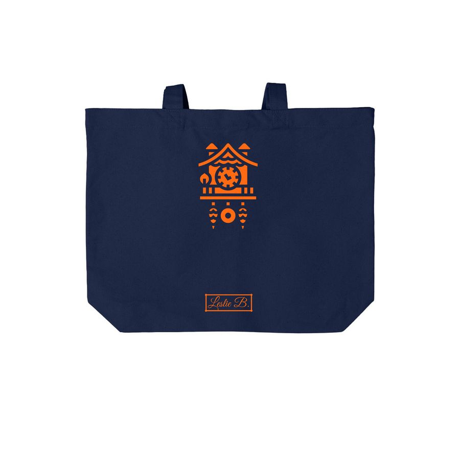 Cuckoo Tote ( M ), a River Blue Navy Cotton Canvas Tote Bag