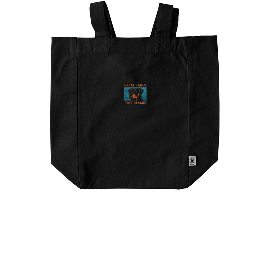 Square Logo Totes, a Black Recycled Cotton Tote Bag