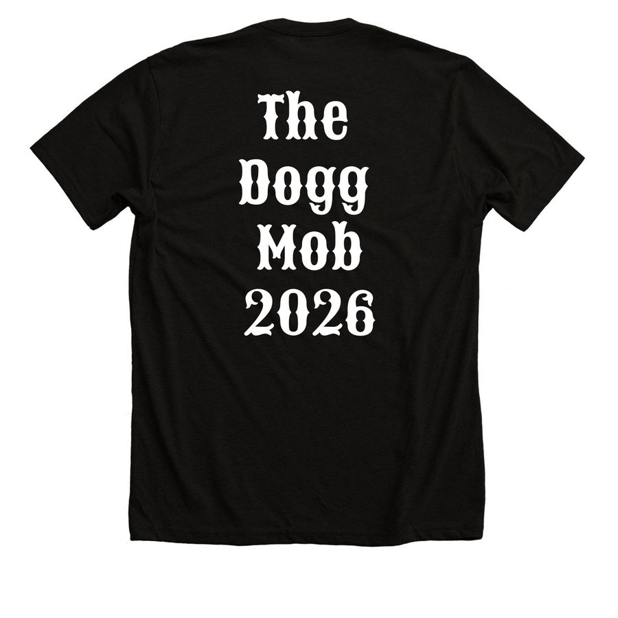 STEPHEN PEARCY RATT ?The Dogg Mob? 2026, a Solid Black Blend Premium Unisex Tee (back-view)