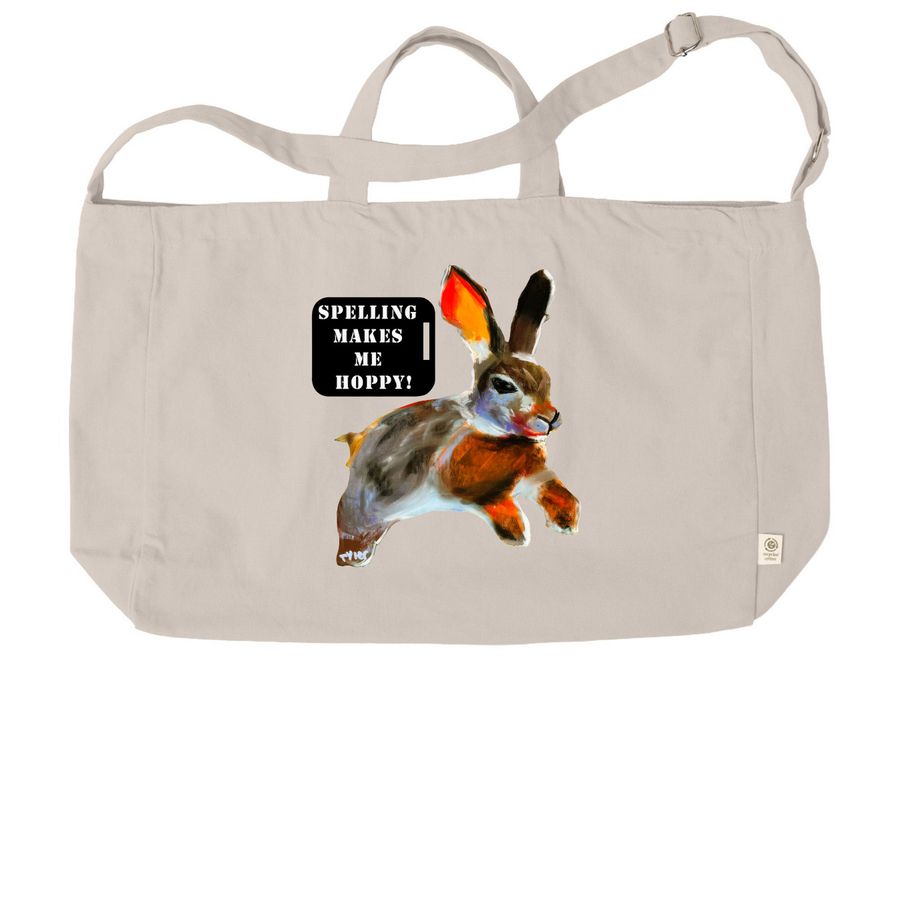 This Rabbit is so HOPPY to Spell, a Pumice Reclaimist G2G Tote Bag