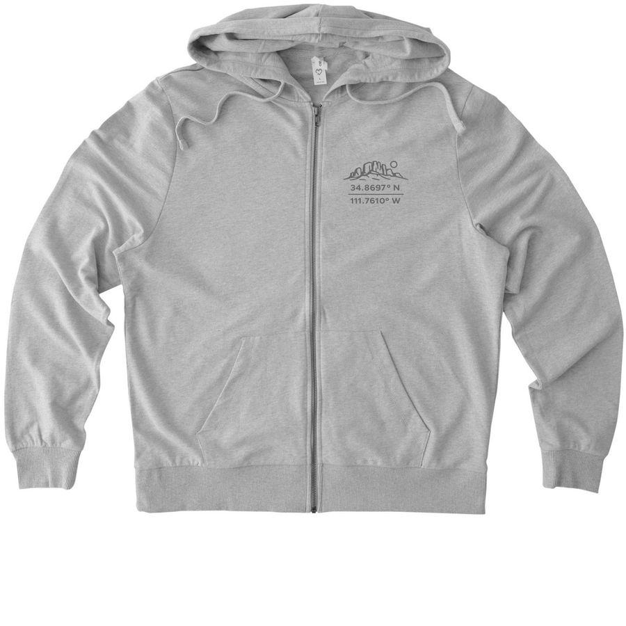 Sedona Pug Social 2026, a Granite Grey Heather Allmade Organic French Terry Zip Up Hoodie