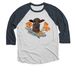 Team Hazel, a Indigo and Heather White 3/4 Sleeve Baseball Tee