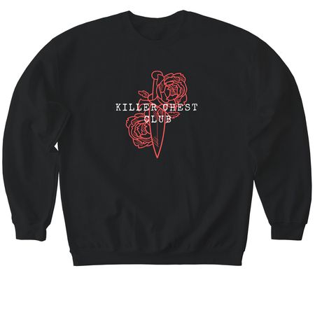 killer chest club ink'd, a Black Softstyle Crewneck Sweatshirt