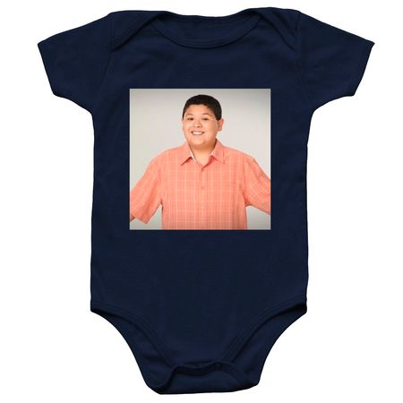 Yn CrashOut FreeForms Black BrownSkin, a Navy Infant Onesie