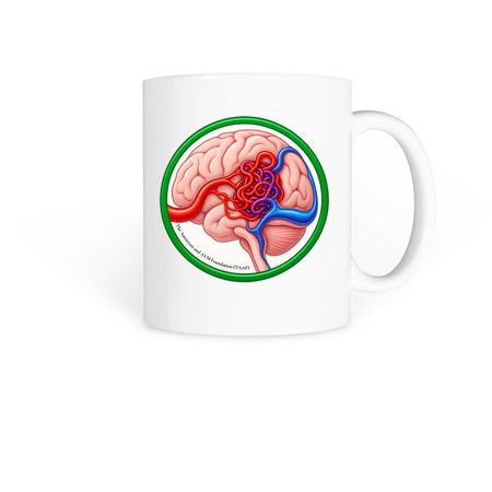 The AVM Anatomy Mug, a White Coffee Mug