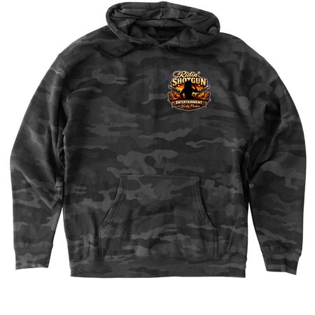 Ridin? Shotgun Classic Series, a Black Camo Heavyweight Camo Pullover Hoodie