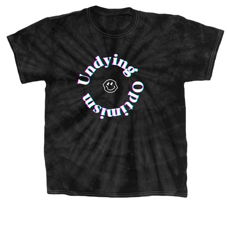 Undying Optimism, a Black Classic Tie Dye Tee