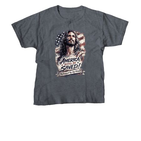 Freedom in Christ, a Dark Heather Youth Unisex Tee