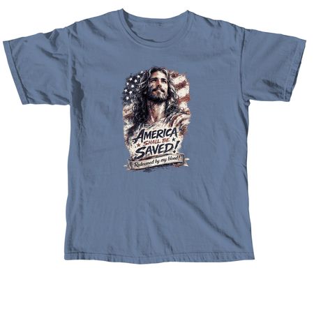 Freedom in Christ, a Blue Jean Comfort Colors Unisex Tee