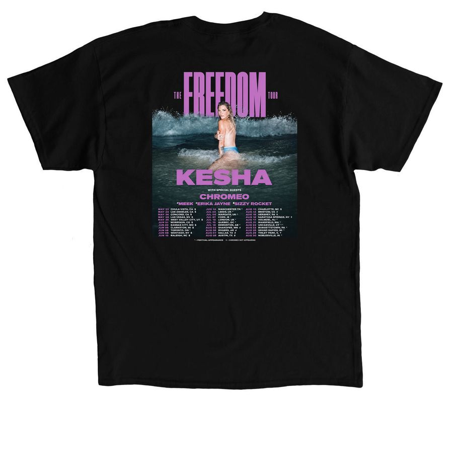 Kesha Freedom Tour Merch, a Black Classic Unisex Tee