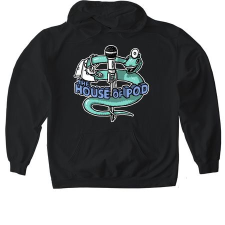 The House of Pod Merch!, a Black Gildan Softstyle Pullover Hoodie