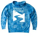 Youth Tees and Hoodies, a Aqua Blue Youth Tie Dye Pullover Hoodie (back-view)