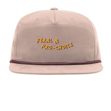 Feral & Pro-Choice - Hats, a Pale Peach/ Maroon Printed Umpqua Snapback Cap