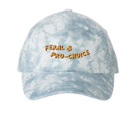 Feral & Pro-Choice - Hats, a Light Blue Printed Tie Dye Baseball Hat