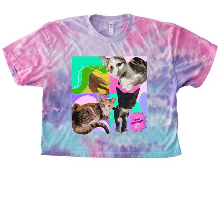 Haus Silverayne? Susan & The Kittens, a Cotton Candy Women's Tie Dye Cropped Tee