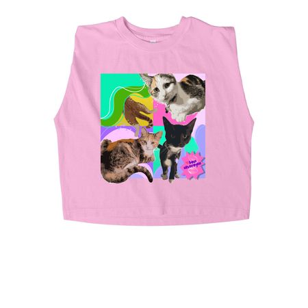 Haus Silverayne? Susan & The Kittens, a Faded Powder Pink Women's Heavyweight Garment Dye Muscle Tee
