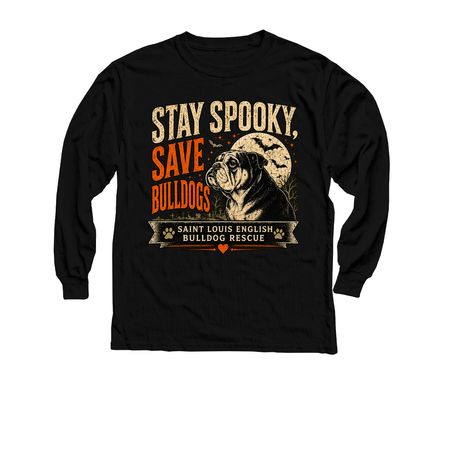 Stay Spooky, a Black Youth Long Sleeve Tee