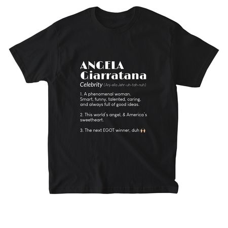 Angela Definition, a Black American Apparel Heavyweight Cotton Tee