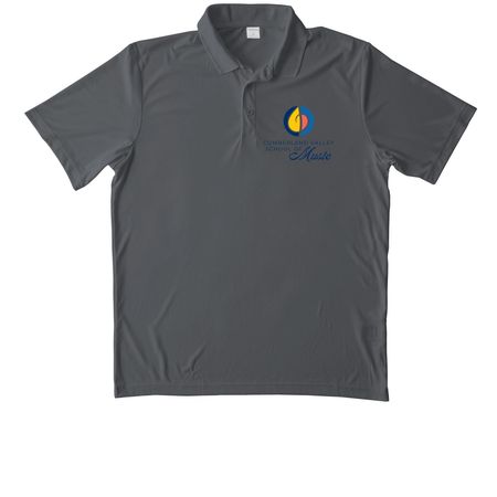 CVSM Logo Polo SS, a Iron Grey Unisex Performance Polo