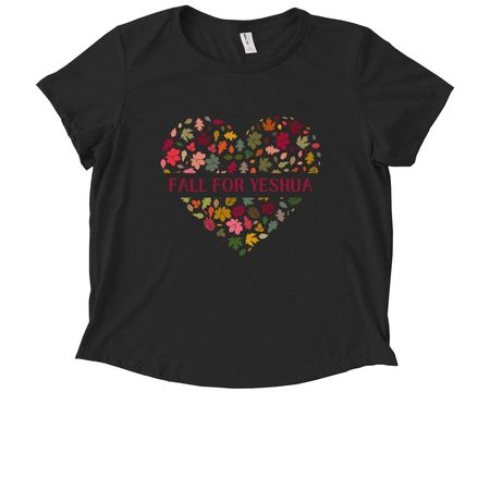 Fall for Yeshua, a Deep Black Allmade Eco Triblend Women?s Scoop Neck Tee