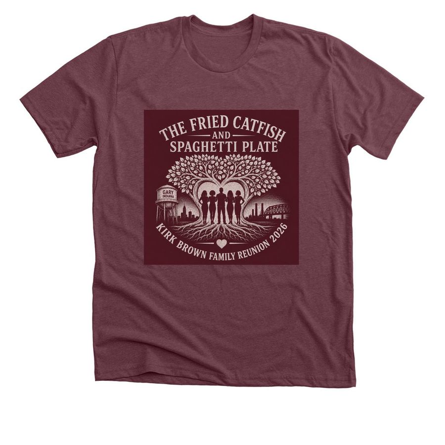 Kirk Brown Family Reunion 2026, a Heather Maroon Premium Unisex Tee