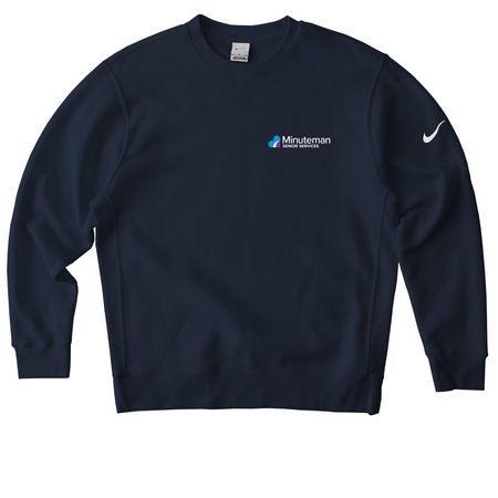 Minuteman Senior Services Fleece Collection, a Midnight Navy Nike Club Fleece Crewneck Sweatshirt