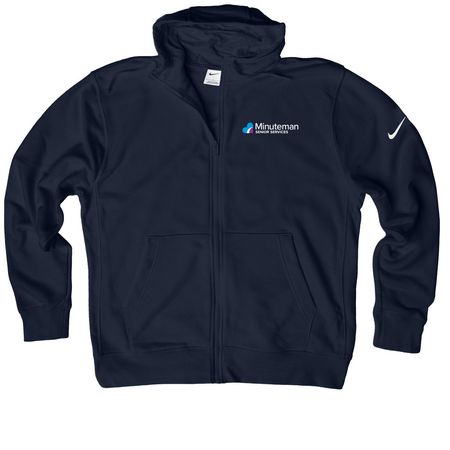 Minuteman Senior Services Fleece Collection, a Midnight Navy Nike Club Fleece Zip Up Hoodie