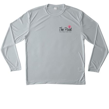 Performance Wear + Polo + Quarterzip, a Silver Unisex Performance Long Sleeve Tee