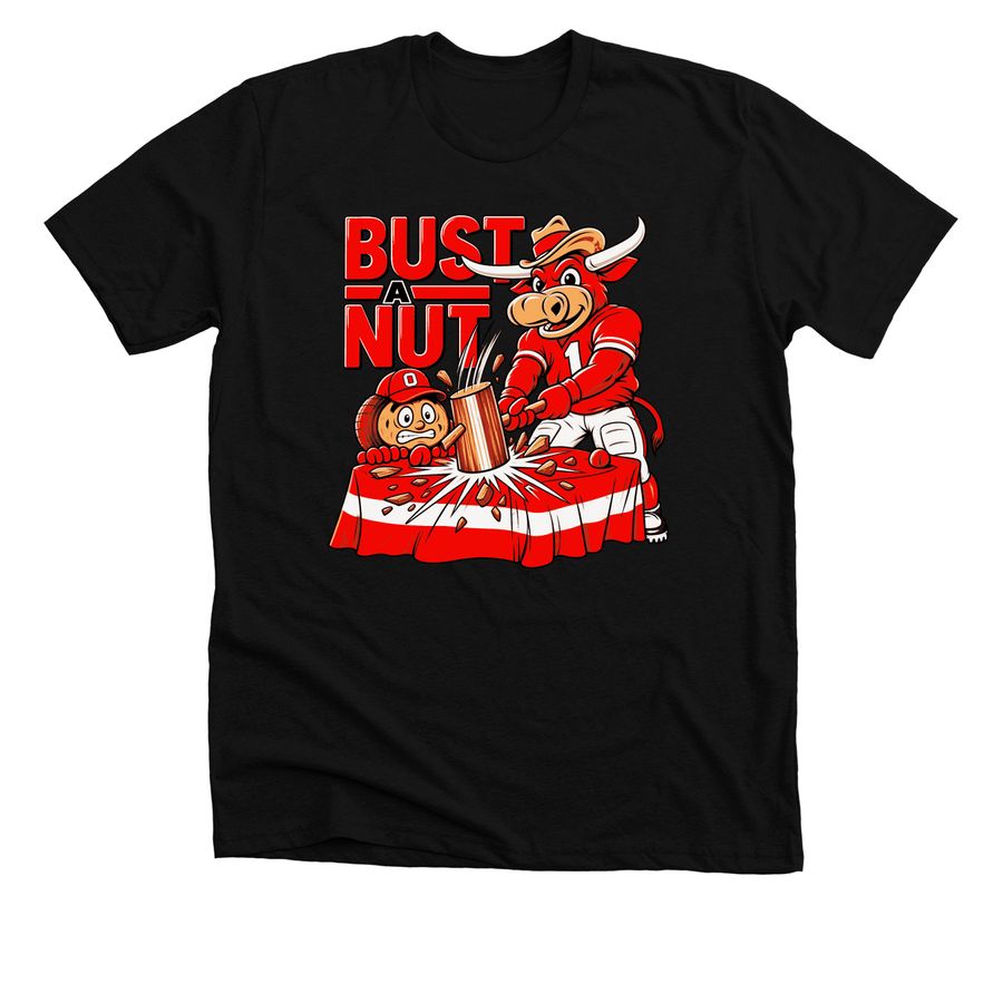 Official Texas Longhorn Football Bevo Bust A, a Solid Black Blend Premium Unisex Tee