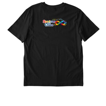 Spectrum and Chaos, a Black Stanley/Stella Unisex Creator 2.0 Tee (back-view)