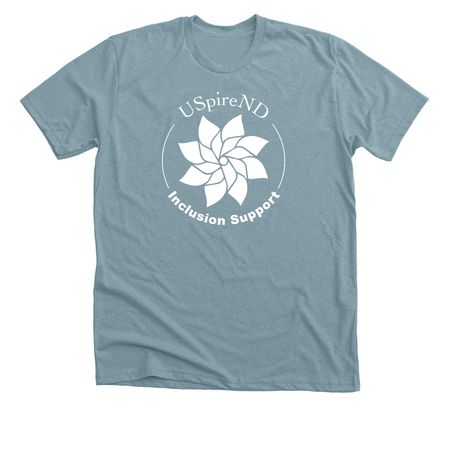 Inclusion Support - USpireND, a Heather Blue Lagoon Premium Unisex Tee