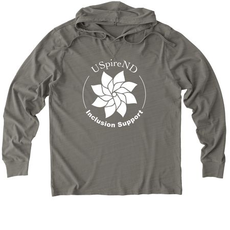 Inclusion Support - USpireND, a Driftwood Grey Allmade Organic Cotton Mineral Dye Hoodie Tee