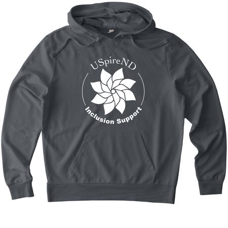 Inclusion Support - USpireND, a Terrain Grey Allmade Organic French Terry Pullover Hoodie