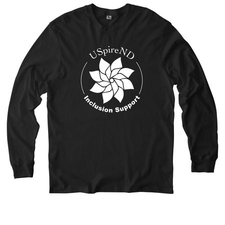 Inclusion Support - USpireND, a Deep Black Allmade Organic Cotton Long Sleeve Tee