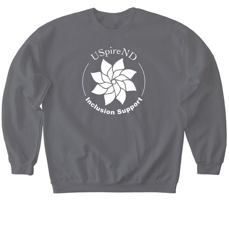 Inclusion Support - USpireND, a Charcoal Softstyle Crewneck Sweatshirt