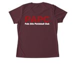 Performance Tees, a Maroon Women's Performance Tee (back-view)