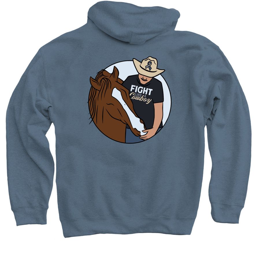 Join Butch's Fight Against Cancer, a Indigo Pullover Hoodie
