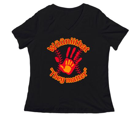 W??niithat Fundraiser, a Black Women's Relaxed V-Neck Tee
