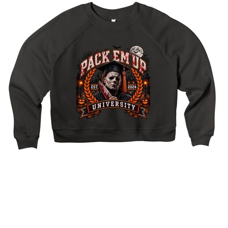 Michael Myers PEU Grad 26?, a Black Women's Premium Cropped Raglan Sweatshirt