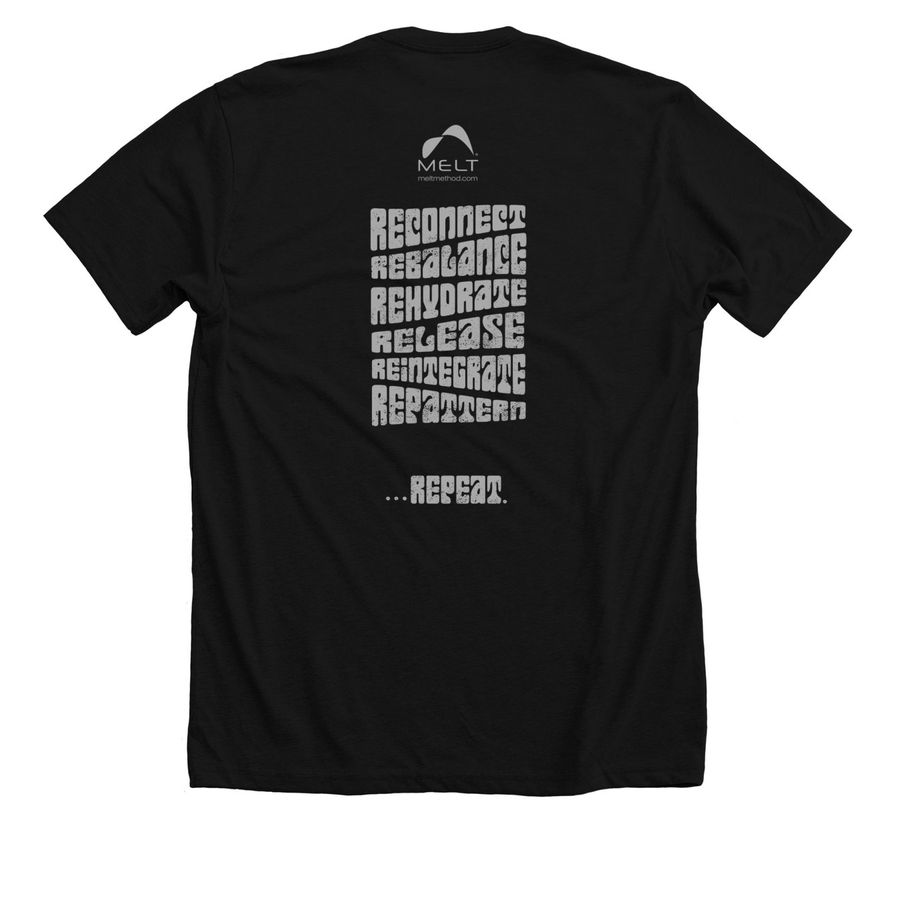 Vibe with the MELT Tribe 2, a Solid Black Blend Premium Unisex Tee (back-view)
