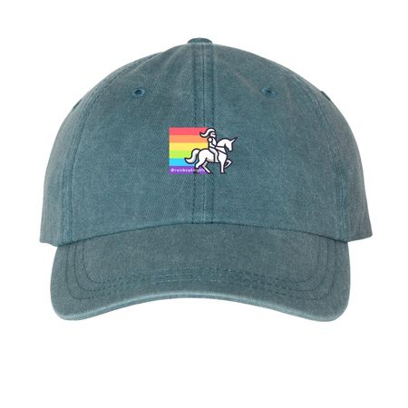 Rainbow Knights [Hats], a Teal Printed Pigment Dye Baseball Cap