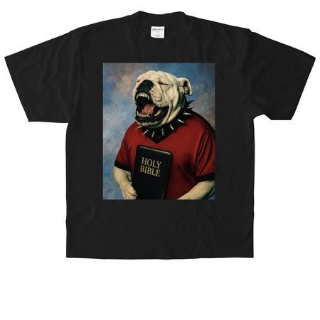 THE BULLDOG GOSPEL, a Black Heavyweight Garment Dye Tee
