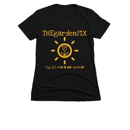 Original THEgardenFIX design 2, a Black Women's Slim Fit Tee