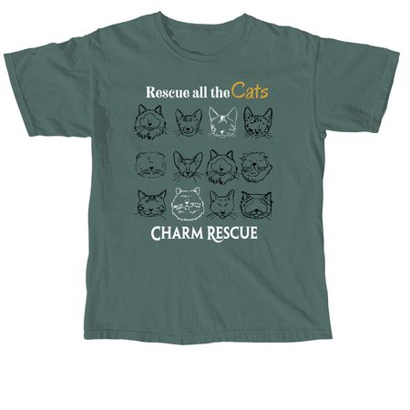 Rescue all the cats, a Blue Spruce Comfort Colors Unisex Tee