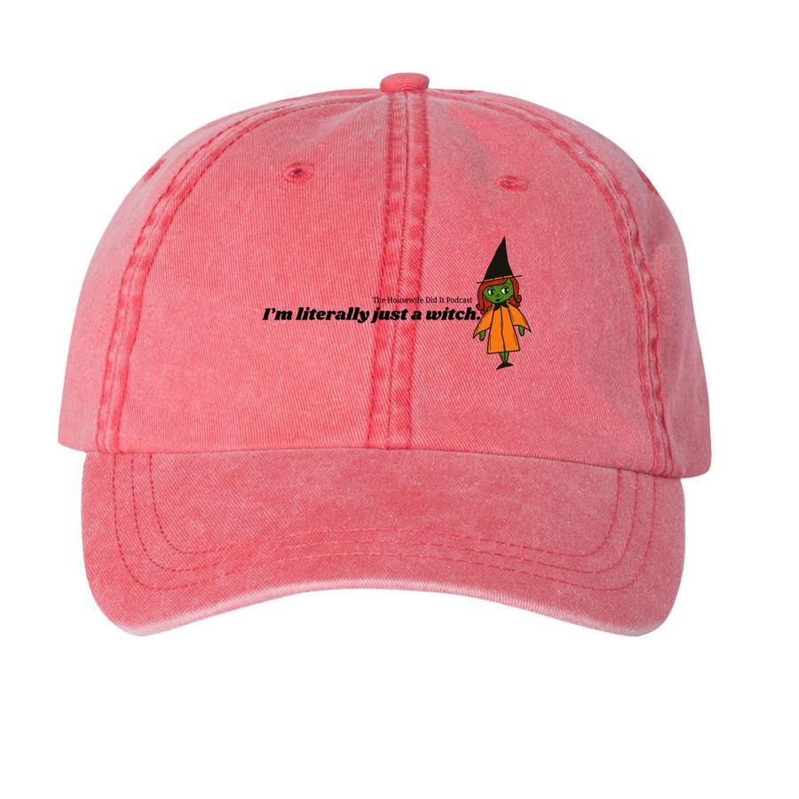 Just a Witch Edition, a Red Printed Pigment Dye Baseball Cap