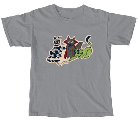 Spooky Cats, a Granite Comfort Colors Unisex Tee
