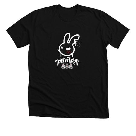 Spooky Trick or Treat - White, a Solid Black Blend Premium Unisex Tee