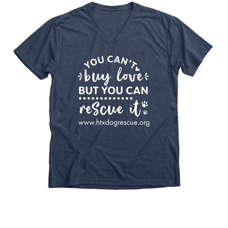 You can't buy love shirt fundraiser., a Heather Navy Premium V-Neck Tee