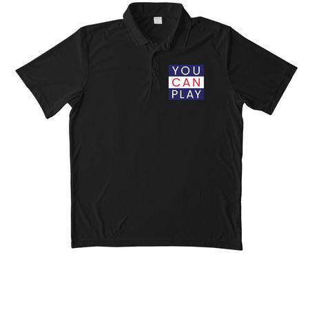 You Can Play Athleticwear, a Black Unisex Performance Polo