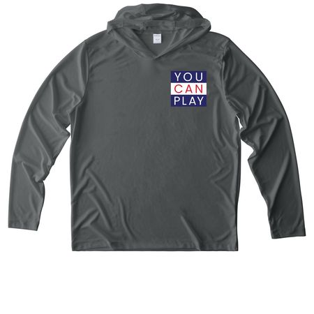 You Can Play Athleticwear, a Dark Smoke Grey UV Performance Long Sleeve Hoodie